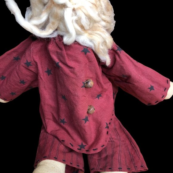 Honey and Me Sitting Primitive Santa in Pajamas Long Beard Bells Christmas Decor - Picture 5 of 15